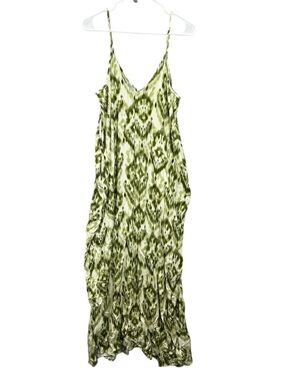 lovestitch size s/m gauze maxi dress green